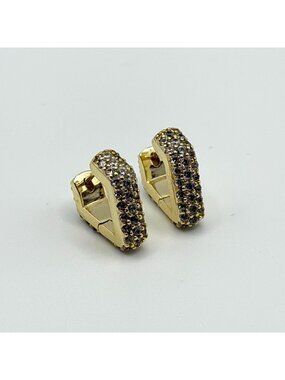 Kendra Scott Gold-Tone Pavé Huggie Hoop Earrings